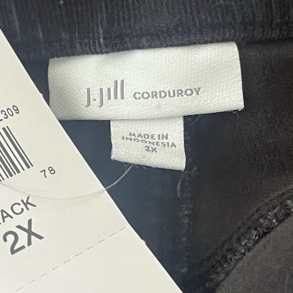 NWT J Jill Corduroy Pant 2X Black Elastic Waist Pull On Pockets Stretch Work - Picture 9 of 12